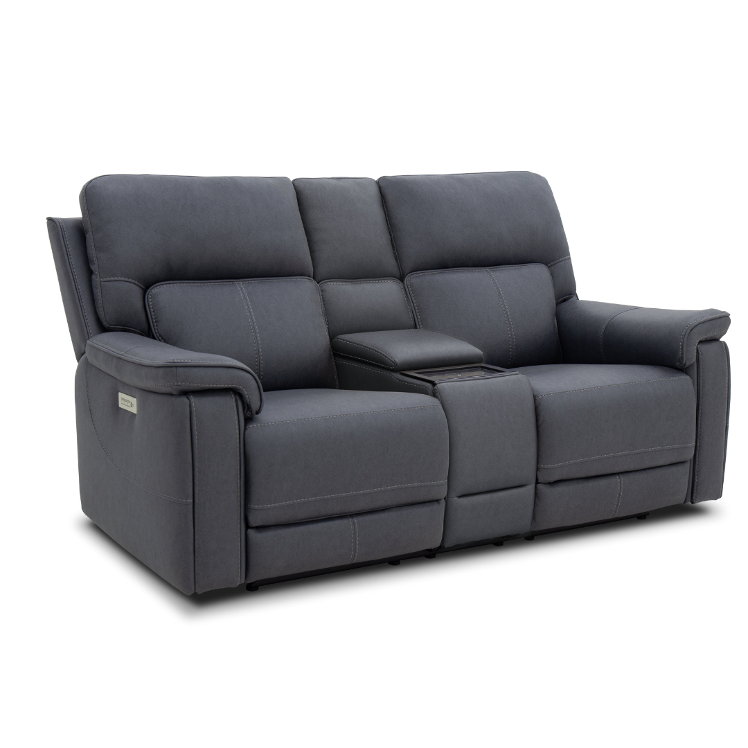Jumbo Slate Triple Power with Console Loveseat by Warehouse M