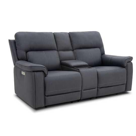 Jumbo Slate Triple Power with Console Loveseat by Warehouse M