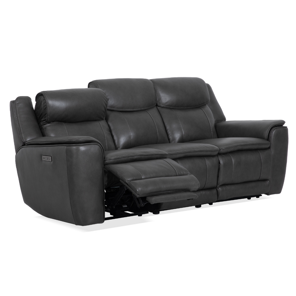 Zero Gravity Charcoal Leather Power Reclining Sofa by Warehouse M