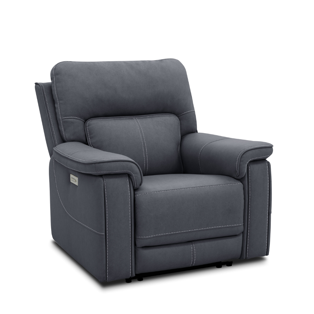 Jumbo Slate Triple Power Recliner by Warehouse M