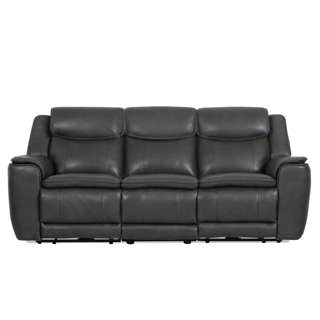 Zero Gravity Charcoal Leather Power Reclining Sofa by Warehouse M