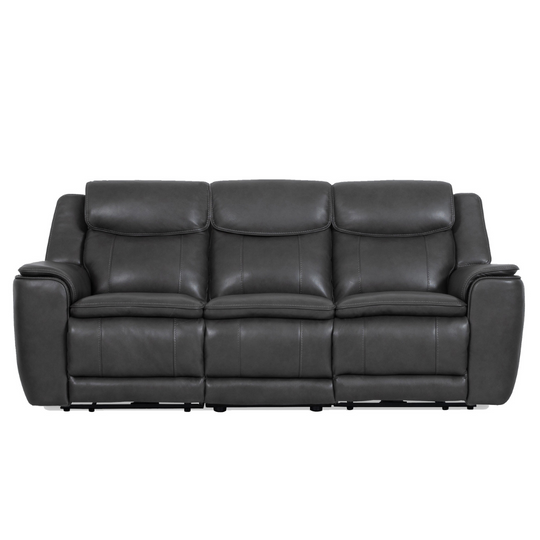 Zero Gravity Charcoal Leather Power Reclining Sofa by Warehouse M