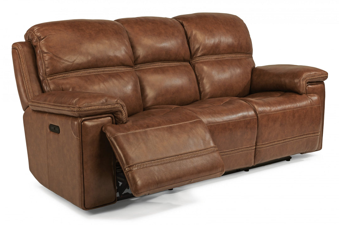 Fenwick 1659 Leather Power Reclining Sofa by Flexsteel