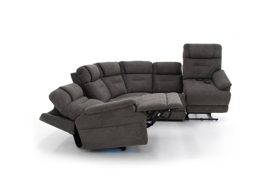 Zecliner Modular Power Sleep Modular Sectional with Power Headrest, Lumbar, Heat, & Massage