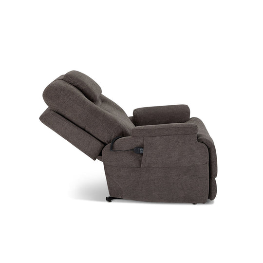 Zecliner Umber Fabric Power Lift Recliner with Power Headrest, Lumbar, Heat & Massage