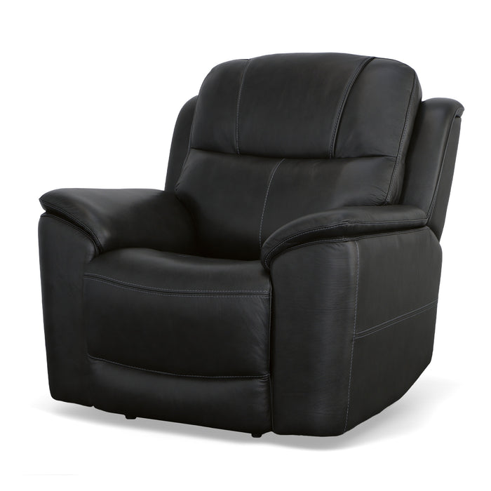 Black Recliner Crew 1783 Leather Collection by Flexsteel
