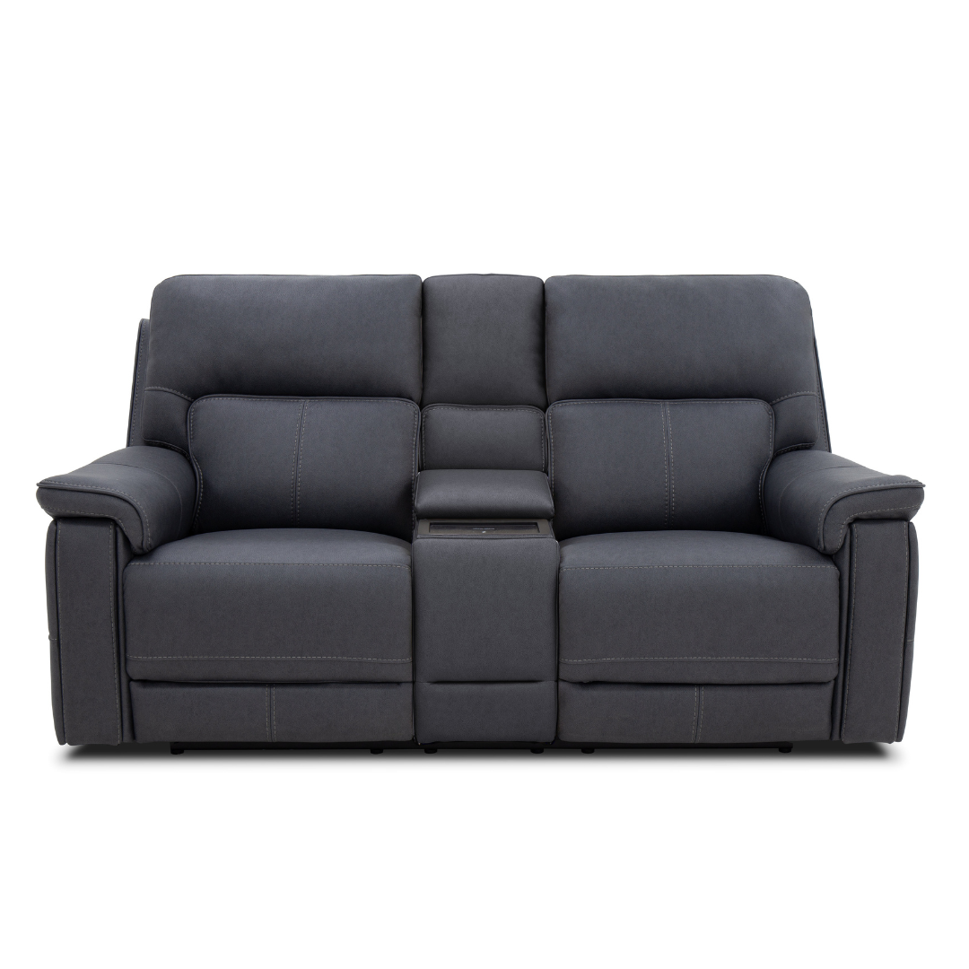 Jumbo Slate Triple Power with Console Loveseat by Warehouse M