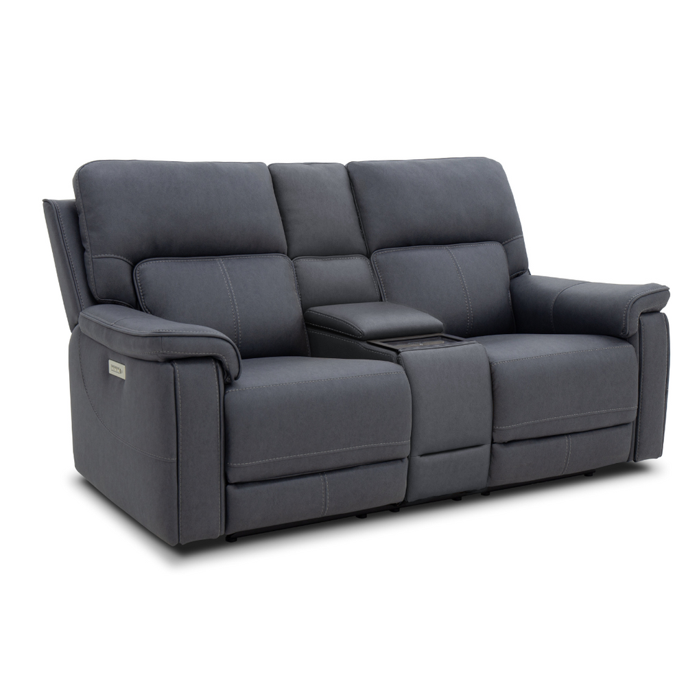 Jumbo Slate Triple Power with Console Loveseat by Warehouse M