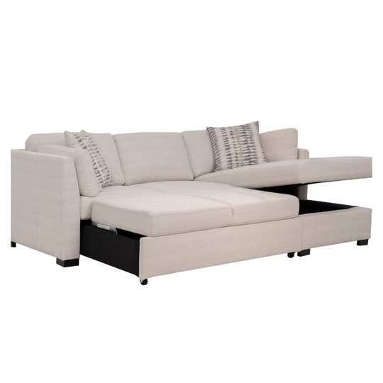 9301 Papyrus Linen – 2 Piece Sectional with Storage Chaise by Warehouse M