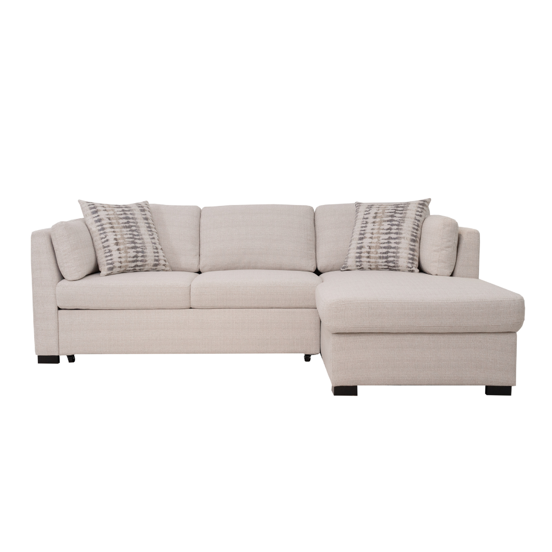 9301 Papyrus Linen – 2 Piece Sectional with Storage Chaise by Warehouse M