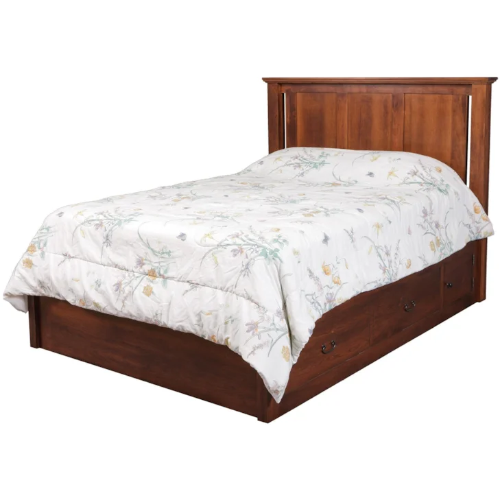 Elegance Solid Wood Pedestal Bed with Drawers by Daniel's Amish