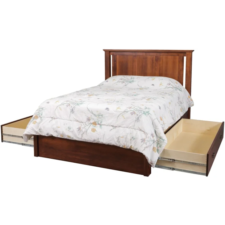Elegance Solid Wood Pedestal Bed with Drawers by Daniel's Amish