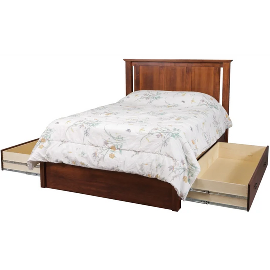 Elegance Solid Wood Pedestal Bed with Drawers by Daniel's Amish