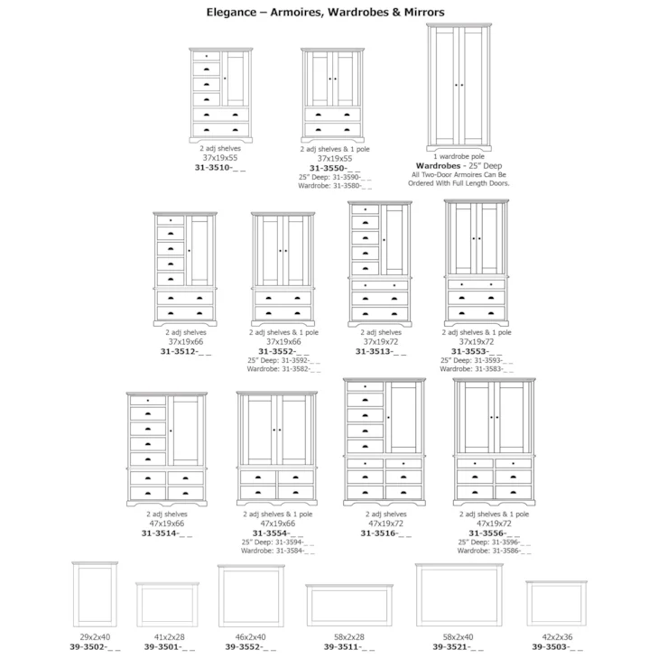 Elegance 6-Drawer Armoire with 2 Doors by Daniel's Amish