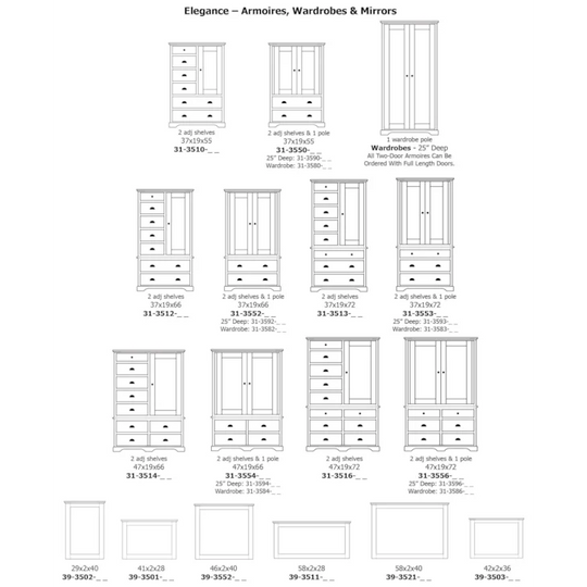Elegance 6-Drawer Armoire with 2 Doors by Daniel's Amish