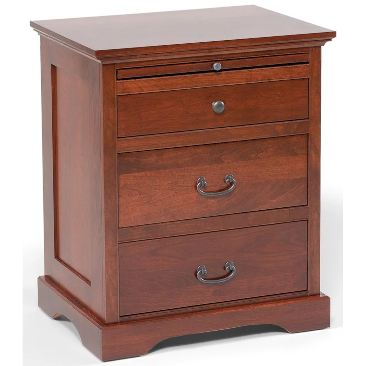 Elegance 3-Drawer Nightstand with Pullout Shelf by Daniel's Amish