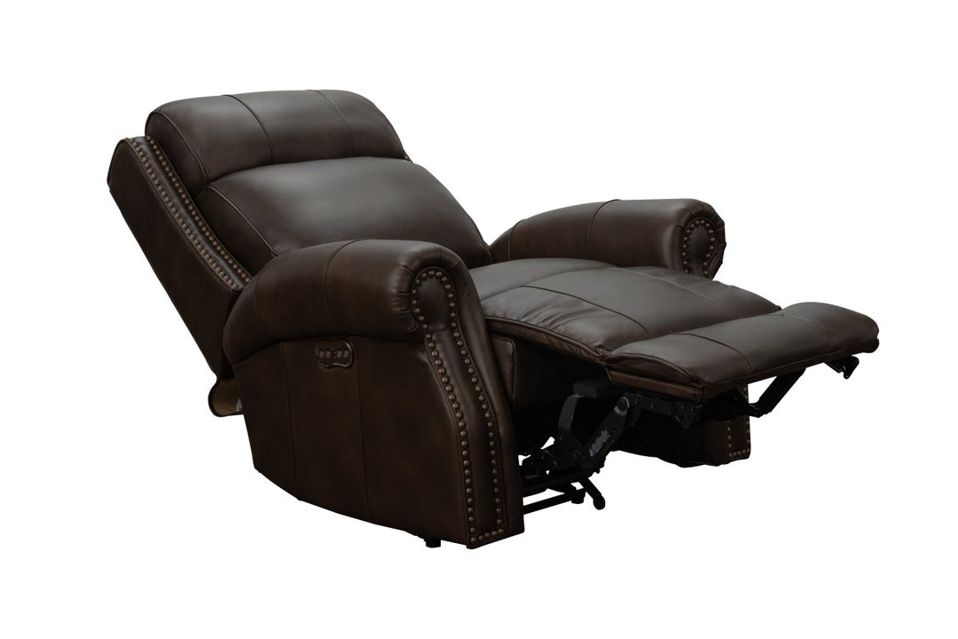 Reclining Position Blair Big and Tall Power Leather Recliner by Barcalounger