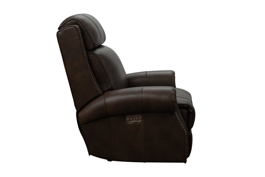 Side View Blair Big and Tall Power Leather Recliner by Barcalounger