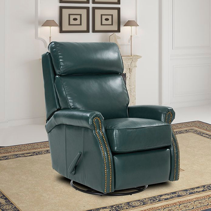 Room View Crews Manual Leather Recliner by Barcalounger