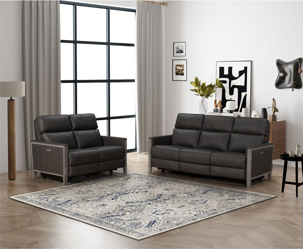 Hartman Power Leather Sofa Recliner by Barcalounger