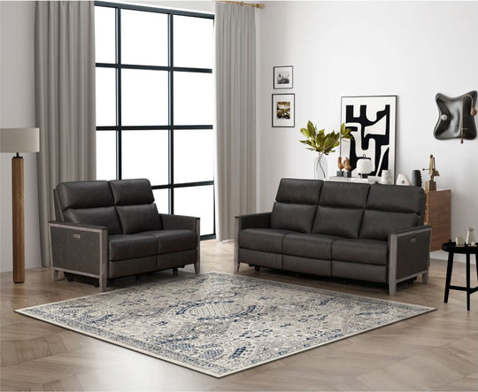 Hartman Power Leather Sofa Recliner by Barcalounger