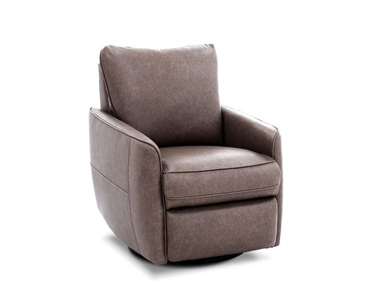 Maple Swivel Power Leather Recliner by Barcalounger