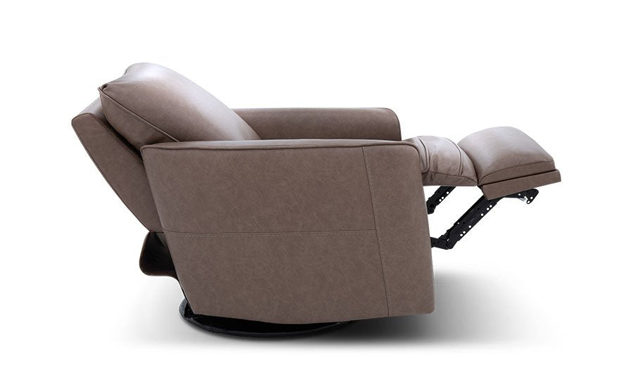 Maple Swivel Power Leather Recliner by Barcalounger