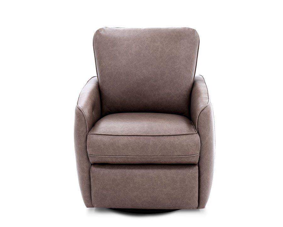 Maple Swivel Power Leather Recliner by Barcalounger