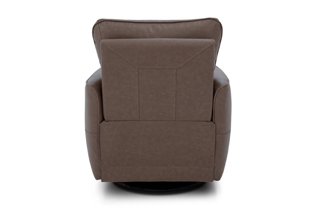 Maple Swivel Power Leather Recliner by Barcalounger