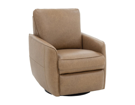 Maple Swivel Power Leather Recliner by Barcalounger