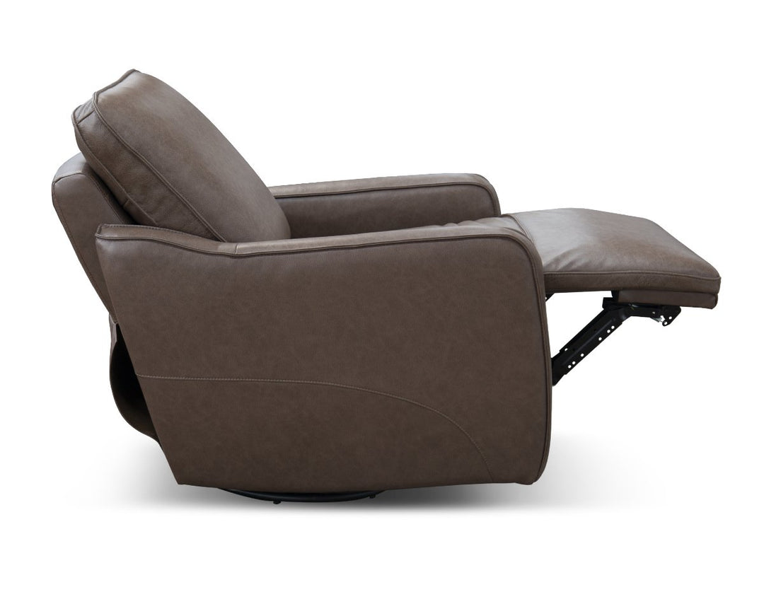 Mara Swivel Power Leather Recliner by Barcalounger