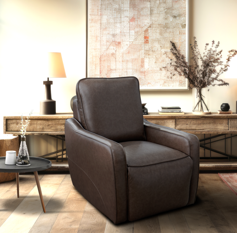 Mara Swivel Power Leather Recliner by Barcalounger