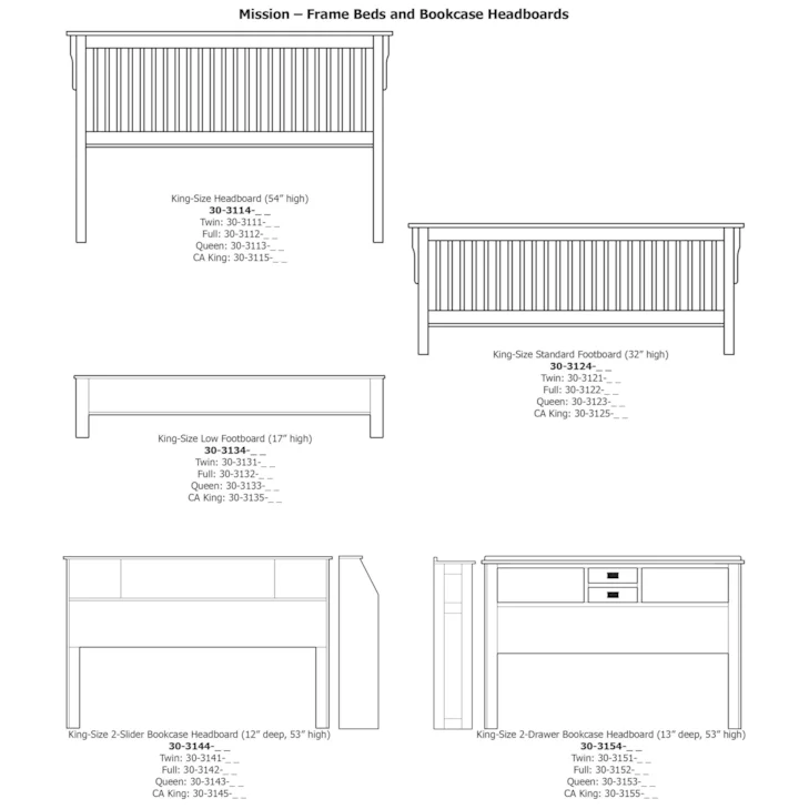 Mission Storage Bed with 2 Footboard End Drawers by Daniel's Amish