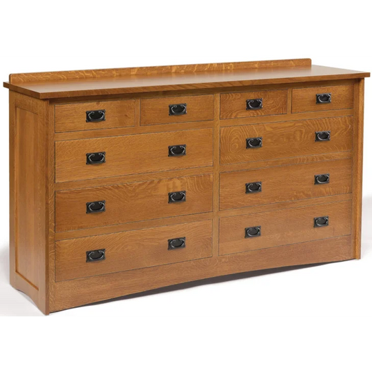 Mission 10-Drawer Solid Wood Double Dresser